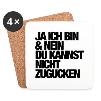Ja - Ich bin - Untersetzer (4er-Set) - Weiß - Vorne
