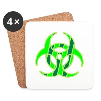 stripe_biohazard_3c - Coasters (set of 4) - white - Front