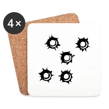impact balle - Dessous de verre (lot de 4) - blanc - Devant