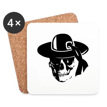 breizh hit head pirate4 death skull - Coasters (set of 4) - white - Front