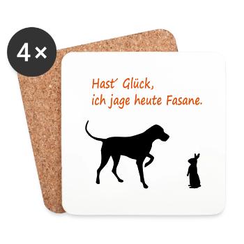 hund_jagt_fasane_neu_cb - Untersetzer (4er-Set) - Weiß - Vorne