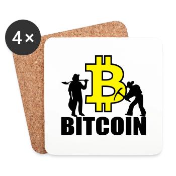 Bitcoin Satoshi Nakamoto - Untersetzer (4er-Set) - Weiß - Vorne