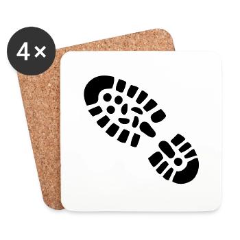 Schuh Abdruck - Untersetzer (4er-Set) - Weiß - Vorne