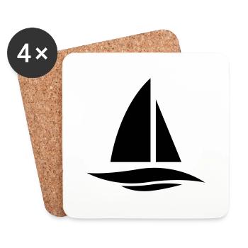Sailing ship - Coasters (set of 4) - white - Front
