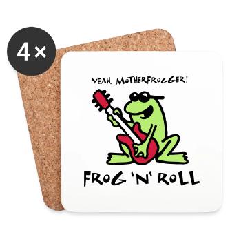 frog_n_roll_072011_d_3c - Coasters (set of 4) - white - Front