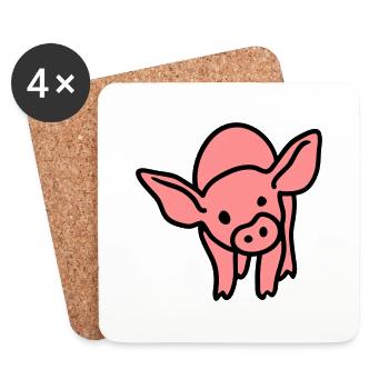 Ferkel 2 - Untersetzer (4er-Set) - Weiß - Vorne