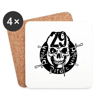 Breton death head 29 breizhpirate leader - Coasters (set of 4) - white - Front