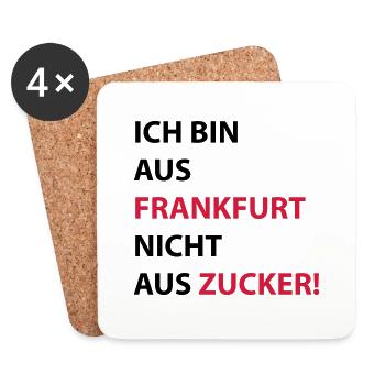 Ich bin aus Frankfurt #Stadtgeschenke - Untersetzer (4er-Set) - Weiß - Vorne