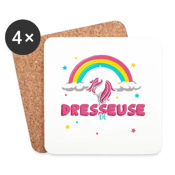 Dresseuse de licorne - Dessous de verre (lot de 4) - blanc - Devant