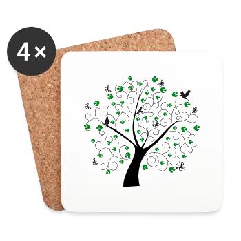 L'arbre merveilleux - Dessous de verre (lot de 4) - blanc - Devant