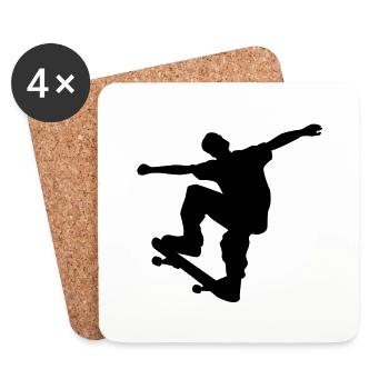 skateboard x games logo sport skate board Kinder - Untersetzer (4er-Set) - Weiß - Vorne