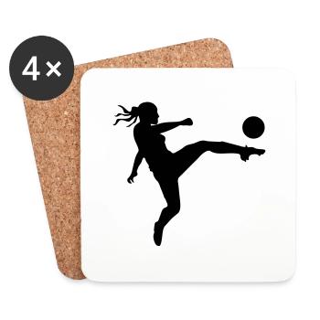 Soccer female de - Untersetzer (4er-Set) - Weiß - Vorne