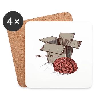Think Outside The Box Color - Coasters (set of 4) - white - Front