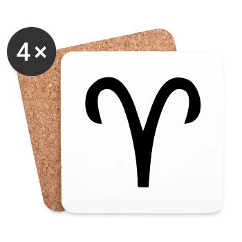 Zodiac sign Aries - Coasters (set of 4) - white - Front