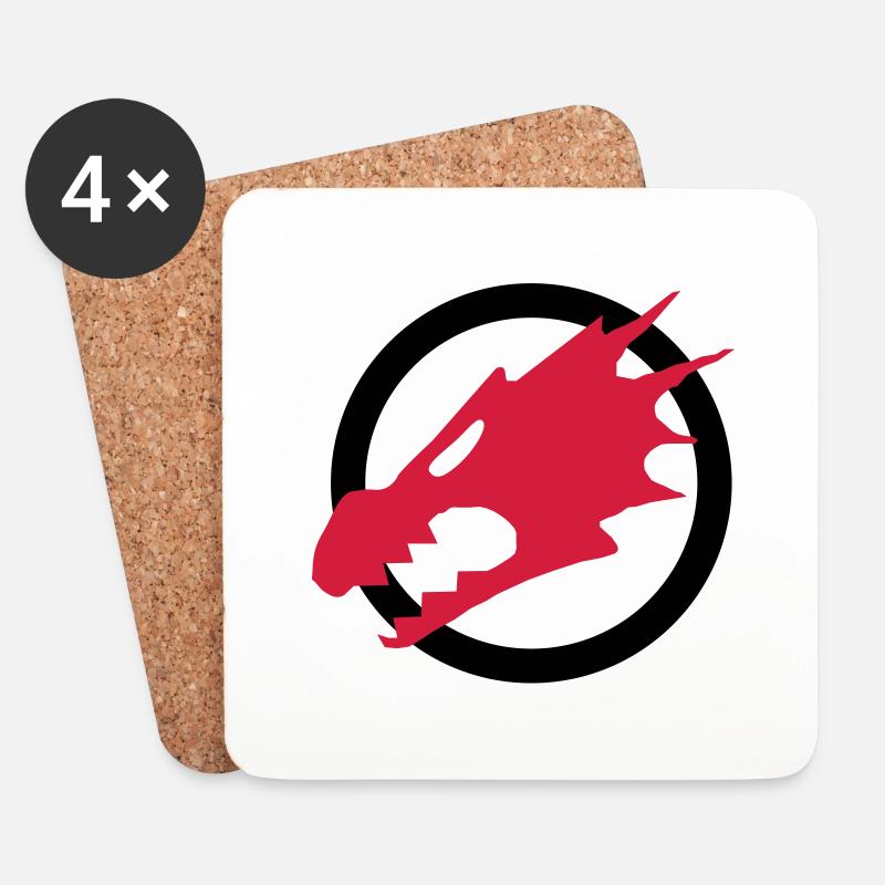 Fire Dragons - Coasters (set of 4) - white