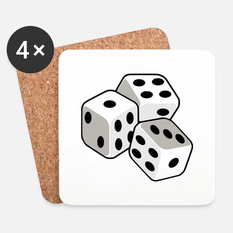 spielwürfel - Untersetzer (4er-Set) - Weiß