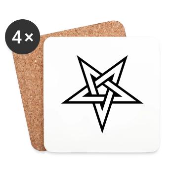 Pentagram__V008 - Coasters (set of 4) - white - Front