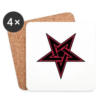 Pentagram__V010 - Coasters (set of 4) - white - Front
