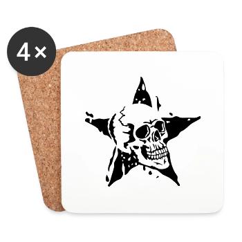 death star death head etoile5 - Coasters (set of 4) - white - Front