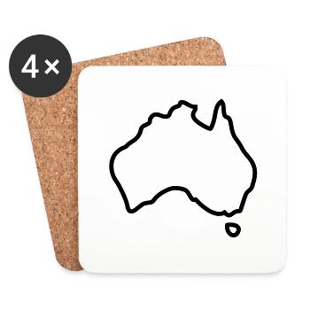 Australia logo - Dessous de verre (lot de 4) - blanc - Devant