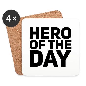 Hero of the Day - Untersetzer (4er-Set) - Weiß - Vorne