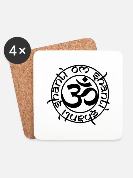 aum_om_shanti_15x15 - Untersetzer (4er-Set) - Weiß
