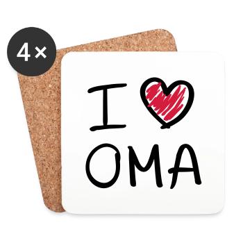 I love Grandma - Coasters (set of 4) - white - Front