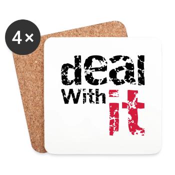 deal with it - Untersetzer (4er-Set) - Weiß - Vorne