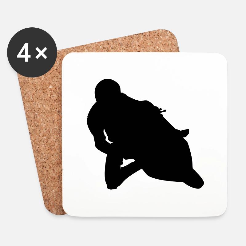 Motorradfahrer - Untersetzer (4er-Set) - Weiß