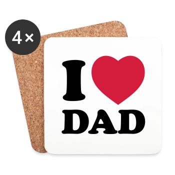 i_love_dad - Dessous de verre (lot de 4) - blanc - Devant