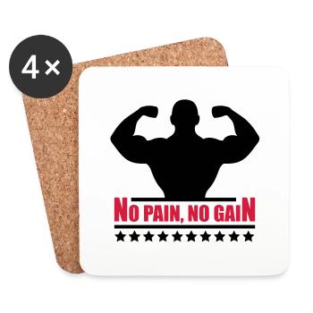 pain_gain_c2 - Coasters (set of 4) - white - Front