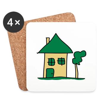 house - Coasters (set of 4) - white - Front