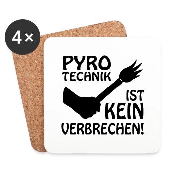 PYRO-ART N'EST PAS UN CRIME - Dessous de verre (lot de 4) - blanc - Devant
