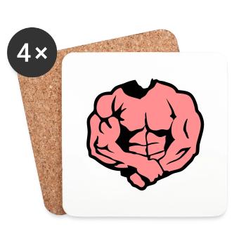 Körper Bodybuilding Athleten Muskel - Untersetzer (4er-Set) - Weiß - Vorne