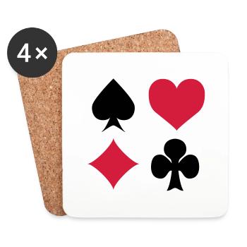love_jeu_carte - Coasters (set of 4) - white - Front