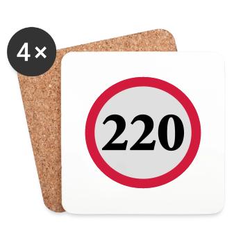 geschwindigkeitstafel_220 - Untersetzer (4er-Set) - Weiß - Vorne