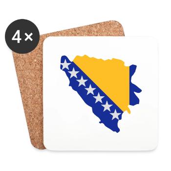 Bosnia and Herzegovina - Coasters (set of 4) - white - Front