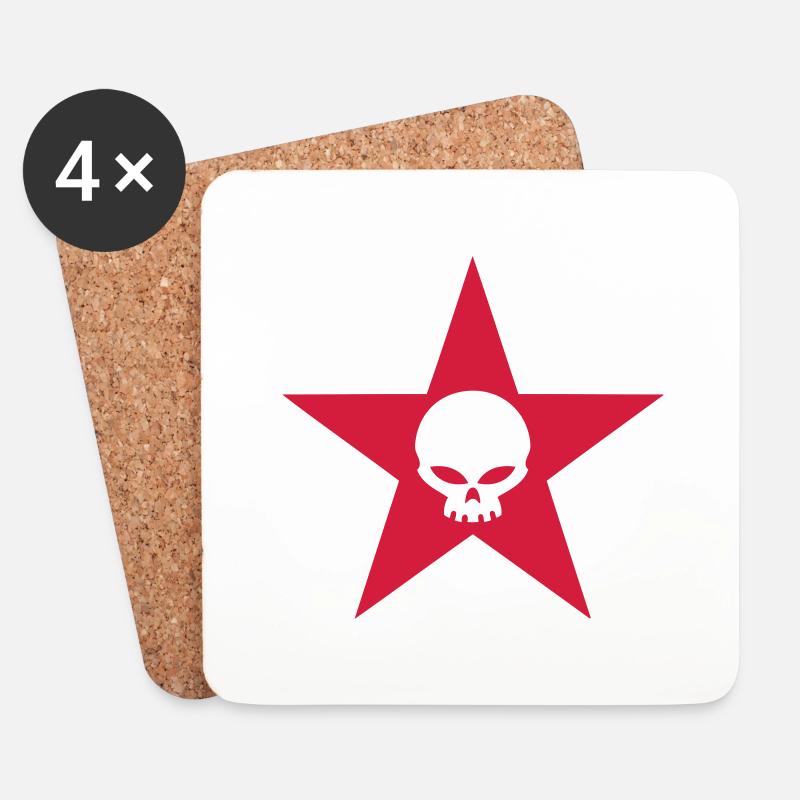 star skull vector - Untersetzer (4er-Set) - Weiß