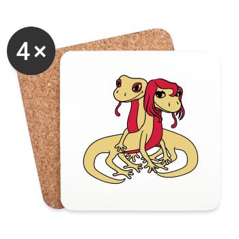 couple couples love 2 friends in love woman female - Coasters (set of 4) - white - Front