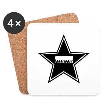 Allstars, des célébrités, de ville, de basket-ball - Dessous de verre (lot de 4) - blanc - Devant