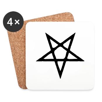 Pentagram__V015 - Coasters (set of 4) - white - Front