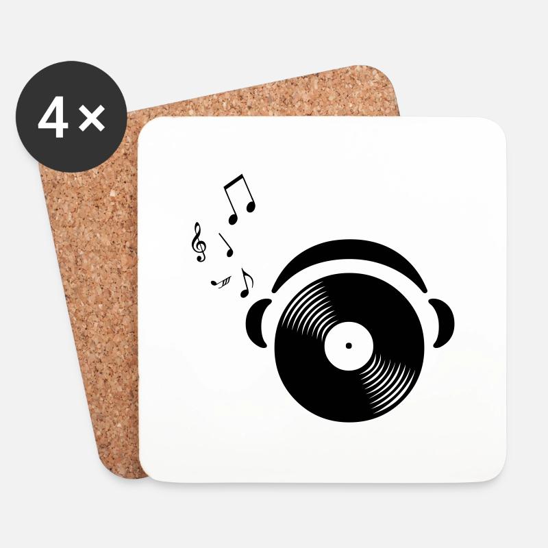 Vinyl DJ - Untersetzer (4er-Set) - Weiß