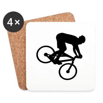 downhill mtb mountain biker - Dessous de verre (lot de 4) - blanc - Devant