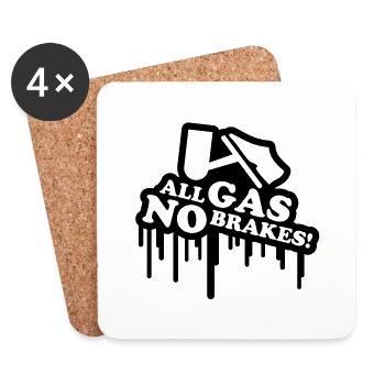 gas_no_brakes_graffiti_t1 - Untersetzer (4er-Set) - Weiß - Vorne