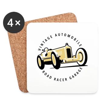 Car garage - Dessous de verre (lot de 4) - blanc - Devant