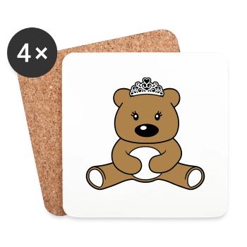 fille princesse koenigin couronne fille féminine - Dessous de verre (lot de 4) - blanc - Devant