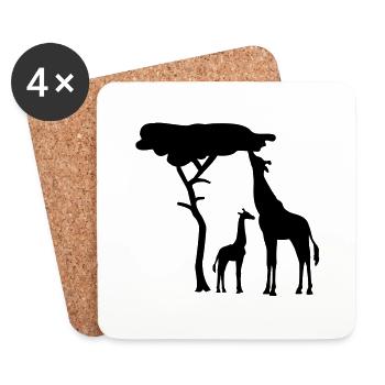 Giraffe - Untersetzer (4er-Set) - Weiß - Vorne