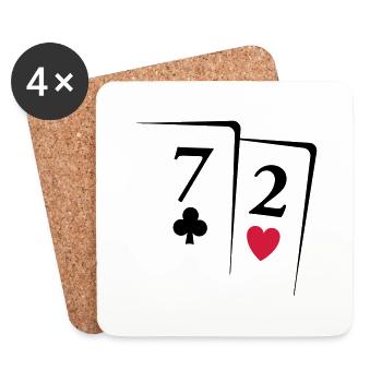 Poker Karten - Untersetzer (4er-Set) - Weiß - Vorne
