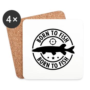 born_to_fish__f1 - Coasters (set of 4) - white - Front
