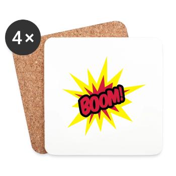 boom___f3 - Coasters (set of 4) - white - Front